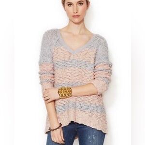 Free People Women’s Songbird Chunky Knit V- neck Sweater Size Medium